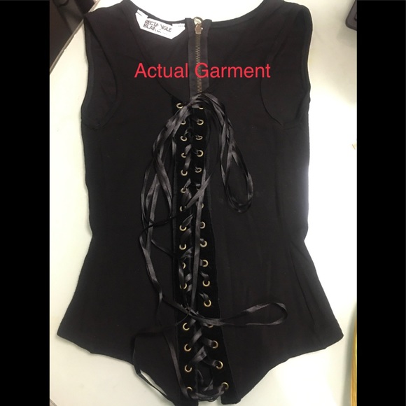 RECTANGLE BLANC PARIS BLACK CORSET TOP - Picture 5 of 7